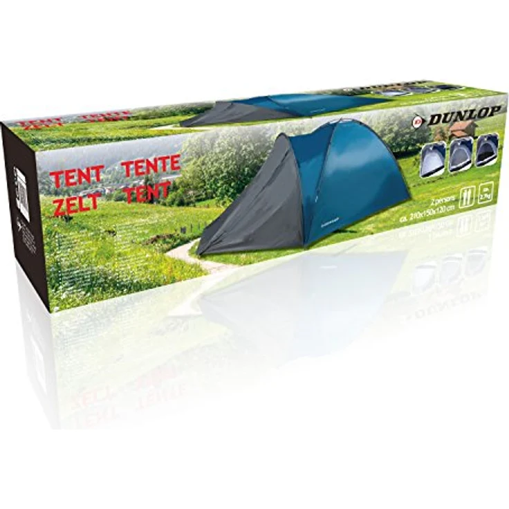 Dunlop Kuppelzelt für 3 Personen, wasserdicht, leicht und robust, 210 x 220 x 130 cm – Bild 3