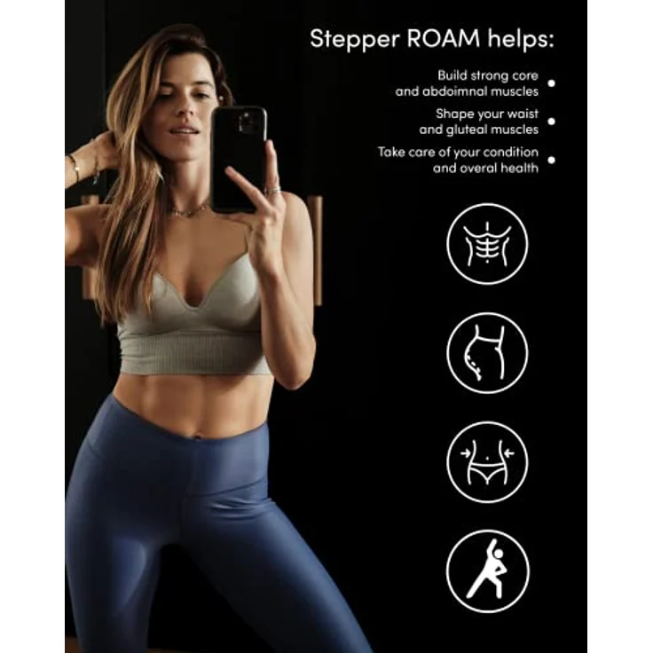 Zipro Roam Stepper Mini-Fitnessgerät inkl. LCD-Trainingscomputer mit vielen Funktionen Fitnesstraining für Zuhause Heimtrainer Swingstepper für Bein- und Po-Training verschleißfrei 5942617 Schwarz – Bild 5