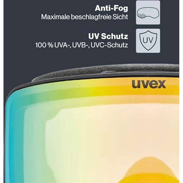 Uvex pyrit V, selbsttönende Skibrille mit variomatic Scheibentechnologie, zylindrischer Doppelscheibe und blitzschneller Anpassung an Lichtverhältnisse, black matt/green-clear, one size – Bild 3