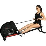 Christopeit Sport Rudergerät Cambridge II Black– Klappbare Ruderzugmaschine mit 4-stufigem Widerstand und LCD-Screen