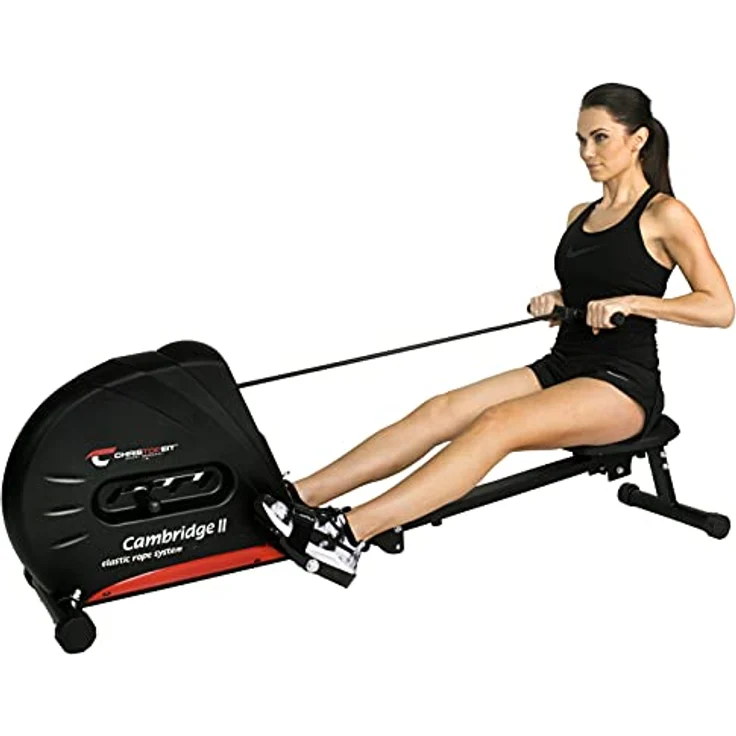 Christopeit Sport Rudergerät Cambridge II Black– Klappbare Ruderzugmaschine mit 4-stufigem Widerstand und LCD-Screen – Bild 1