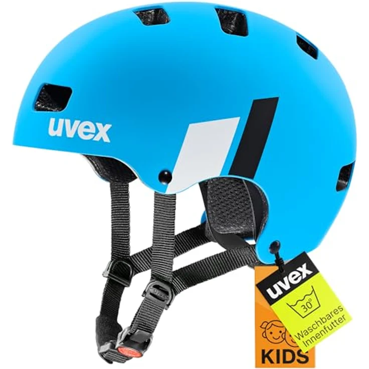 Uvex Kid 3, robuster Fahrradhelm für Kinder mit Hardshell-Technologie, 10 Belüftungsöffnungen, blau matt, 51-55 cm – Bild 1