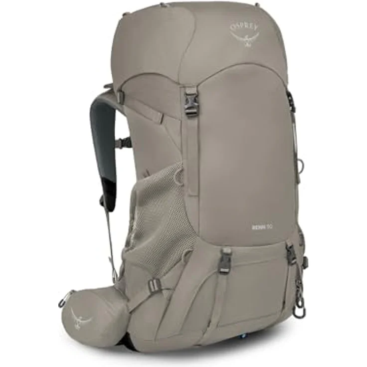 Osprey Renn 50 Wanderrucksack für Frauen Pediment Grey/Linen Tan O/S, Leichtes Design mit anpassbarer Rückenplatte – Bild 1
