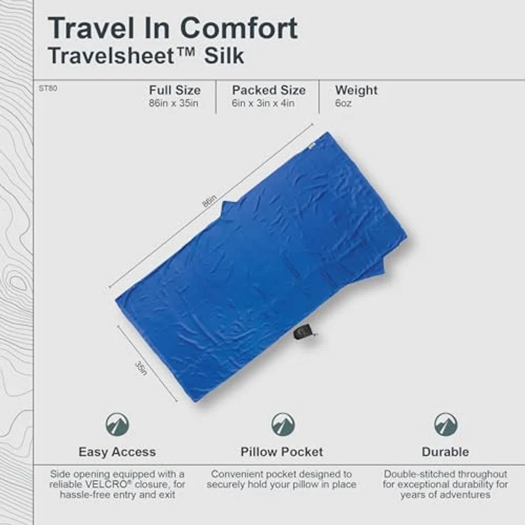 Cocoon Schlafsack TravelSheet, 240 cm, aus hochwertiger Seide für optimalen Schlafkomfort in warmen Klimazonen – Bild 7
