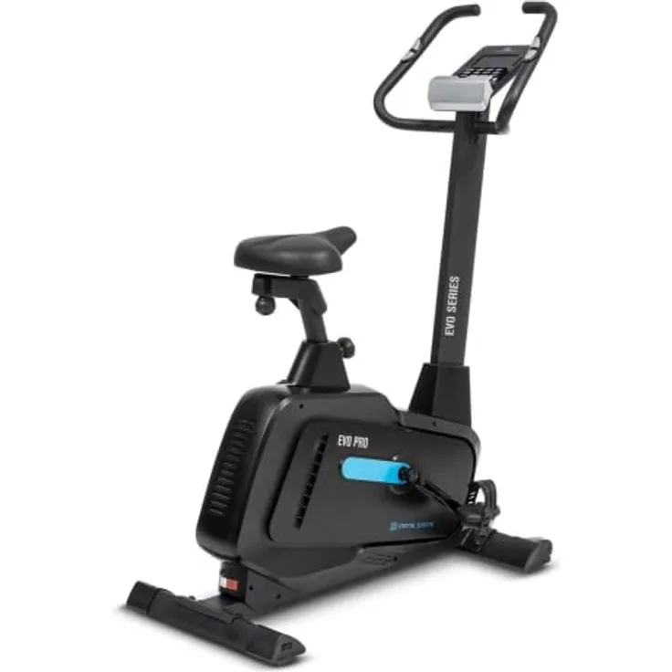 Capital Sports Evo Heimtrainer Fahrrad - Bluetooth Hometrainer, Ergometer mit magnetischem Bremssystem, 32 Stufen, App-Integration, Tablet-Halterung, Pulssensor, Stil: Pro, schwarz