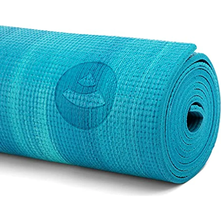 Yogamatte GANGES mit OEKO-TEX, Allround-Matte für Yoga, Gymnastik & Pilates mit guter Dämpfung, griffig und rutschfest in 5 bunten Farben (blau/aqua) – Bild 4