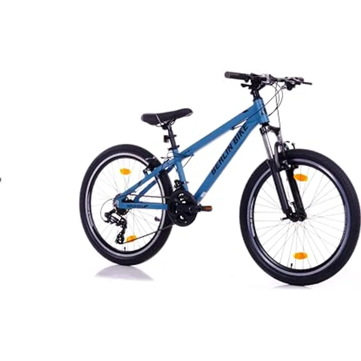 BERLIN BIKE MTB1, Mountainbike 24 Zoll für Kinder mit Shimano 21-Gang-Schaltung, blau