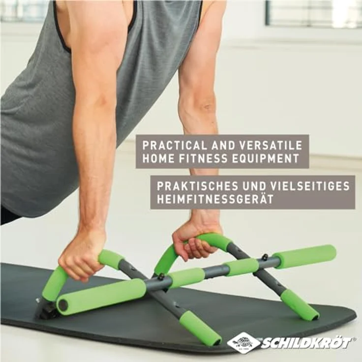 Schildkröt Breite Multifunktions-Türreck 4 in 1, max. 100 kg, Grün-Schwarz, Heimfitnessgerät für Oberkörpertraining – Bild 5