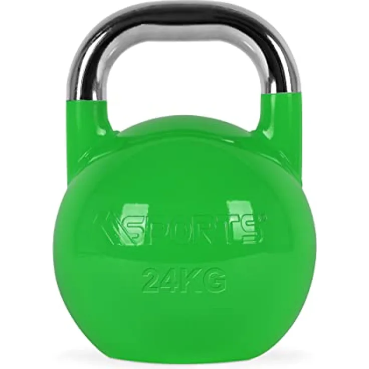 MSPORTS Kettlebell Competition 24 kg | Professional Studio Qualität | inkl. Übungsposter | Wettkampf Kugelhantel
