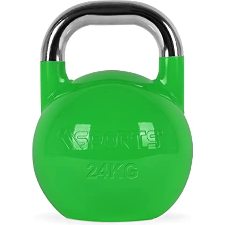 MSPORTS Kettlebell Competition 24 kg | Professional Studio Qualität | inkl. Übungsposter | Wettkampf Kugelhantel – Bild 1