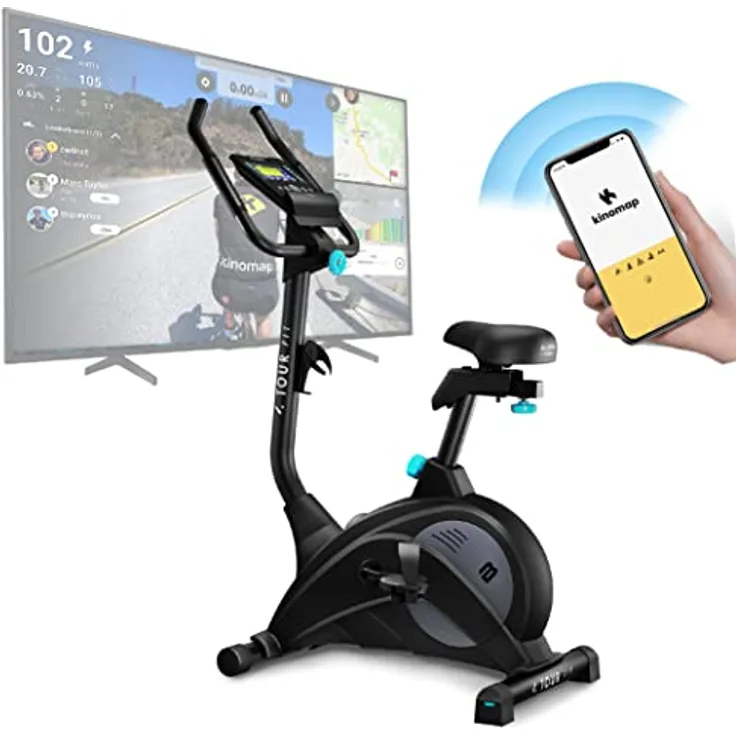 Bluefin Fitness Tour FIT Heimtrainer | Heimtrainer für den Heimgebrauch | Pulssensor | Kinomap-kompatibel | Fahrradcomputer | LCD-Konsole | Heimtrainer mit Magnetwiderstand