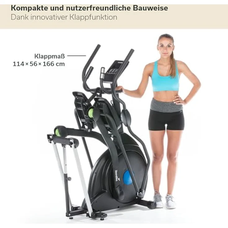 Skandika Crosstrainer CardioCross Carbon Champ Ellipsentrainer mit 24,5kg Schwungmasse, Magnetbremssystem | Multifunktionscomputer, Bluetooth, Tablet-Halterung, Kinomap | bis 150kg – Bild 5