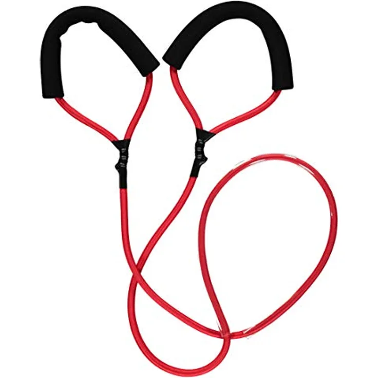 Deuser TUBE (Rot - Stark) | Fitness-Expander mit Trittschutz | 190 cm | Hochwertiges, strapazierfähiges Material | Widerstandsbänder für Krafttraining | leicht und kompakt