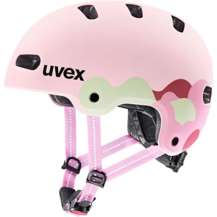 Uvex 4 style, Halber Helm mit schlagfester ABS-Hartschale, 360°-Vollring und reflektierenden Gurtbändern, Monster-Graffiti – Bild 1