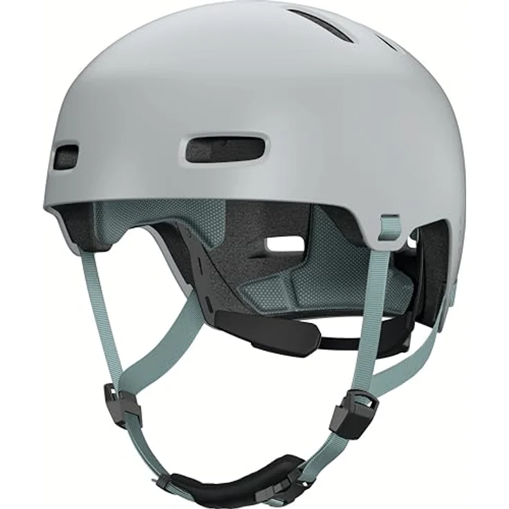 ABUS Fahrradhelm XOXO, Cityhelm im Skater-Look für Skateboard, Fahrrad und Scooter, optimiertes Kinnpolster, Größe L, Grau – Bild 4