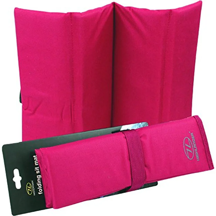 Highlander Faltbare Sitzmatte SM010-RD-01, 3-fach faltbar, 100% Polyester, Rot – Bild 1