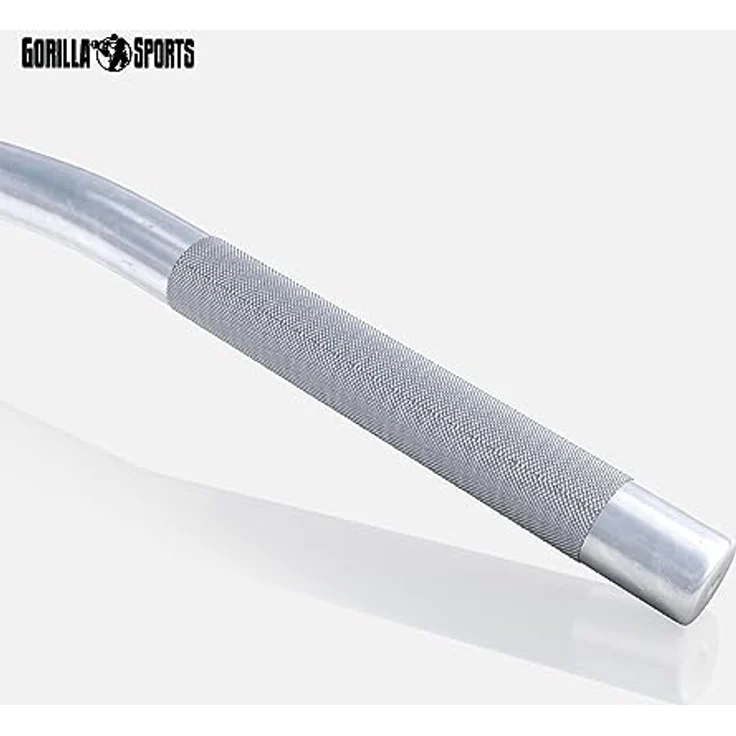 GORILLA SPORTS® Latzugstange - mit Drehgelenk, 118cm, bis 200kg Belastbar, aus Chrom- Kabelzuggriff, Gerade Stange, Trizepsstange, Bizeps Stange, Muskelzugstange – Bild 4