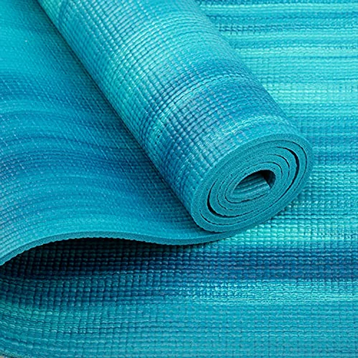 Yogamatte GANGES mit OEKO-TEX, Allround-Matte für Yoga, Gymnastik & Pilates mit guter Dämpfung, griffig und rutschfest in 5 bunten Farben (blau/aqua) – Bild 5