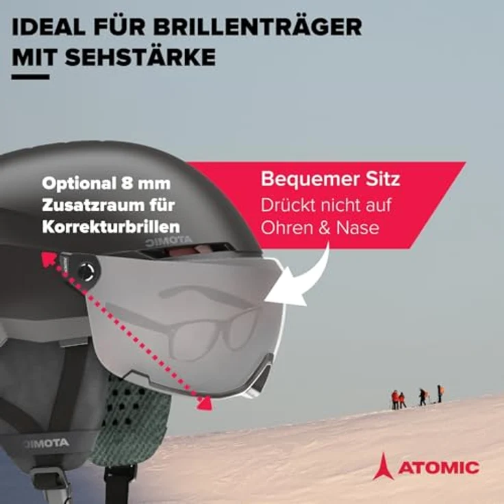 ATOMIC SAVOR VISOR JR Skihelm mit integriertem Visier - Schwarz - Größe S - Max. Stoßdämpfung, Active Aircon Belüftung, High End-Verspiegelung, 51-55 cm – Bild 3