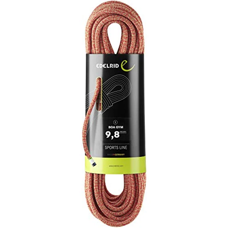 EDELRID Kletterseil Boa Gym 9,8mm Hallenseil, 40 Meter, extrem abriebfest, 940 red-Green – Bild 1
