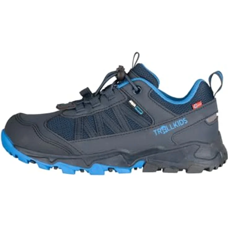 Trollkids Kid's Tronfjell Hiker Low, Unisex Wanderschuhe, wasserdicht und atmungsaktiv, Größe 28, Blau – Bild 1