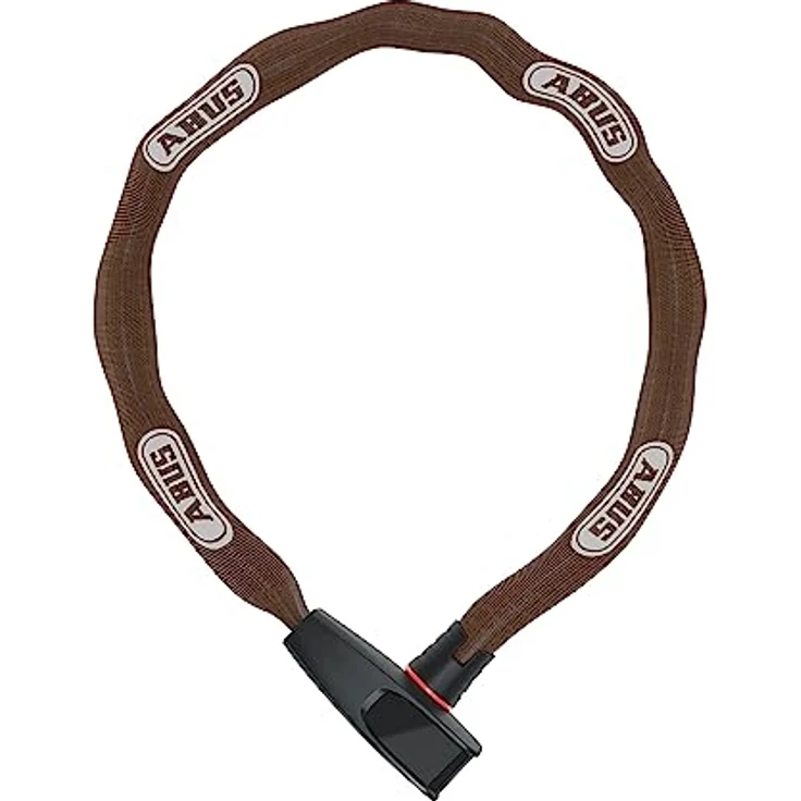ABUS Kettenschloss Catena 6806K – Leichtes Fahrradschloss aus gehärtetem Stahl mit Textilschlauch, Vierkantkette und ABUS-Sicherheitslevel 6, 85 cm, Braun