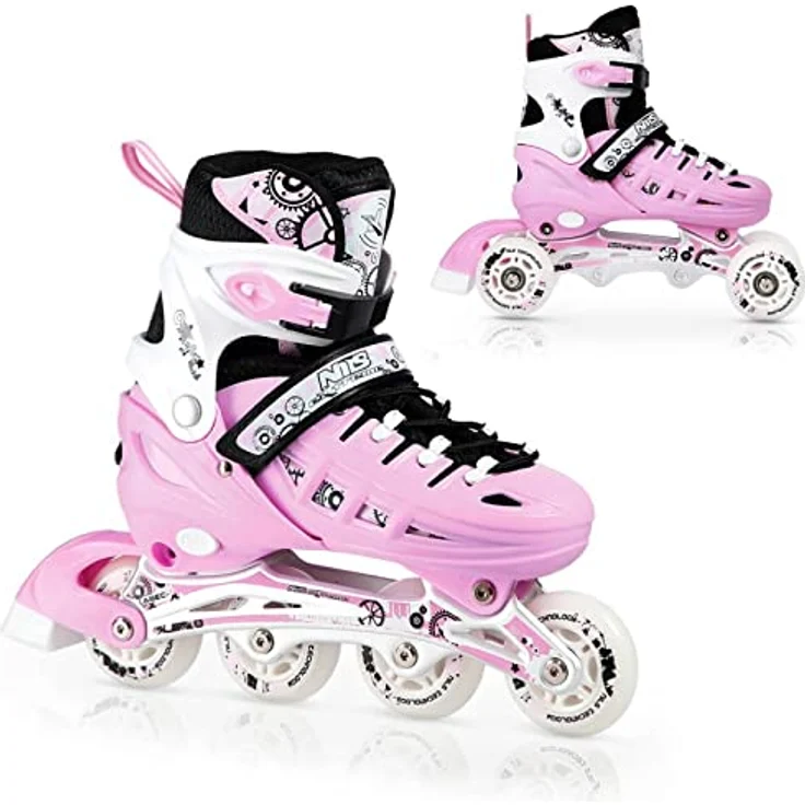 NILS EXTREME Inlineskates 4-IN-1 Inliner Schlittschuhe Rollschuhe Eishockey, verstellbare Größe und wechselbare Kufen – Bild 6