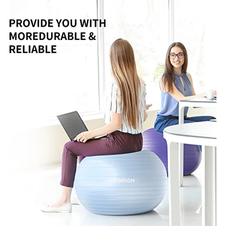 PROIRON Gymnastikball Pezziball Sitzball Trainingsball Fitnessball & Balance für Core-Training mit Pumpe Anti Burst Pilates Ball Robuster für Erwachsene Büro Pezzibälle Gymnastikbälle – Bild 5
