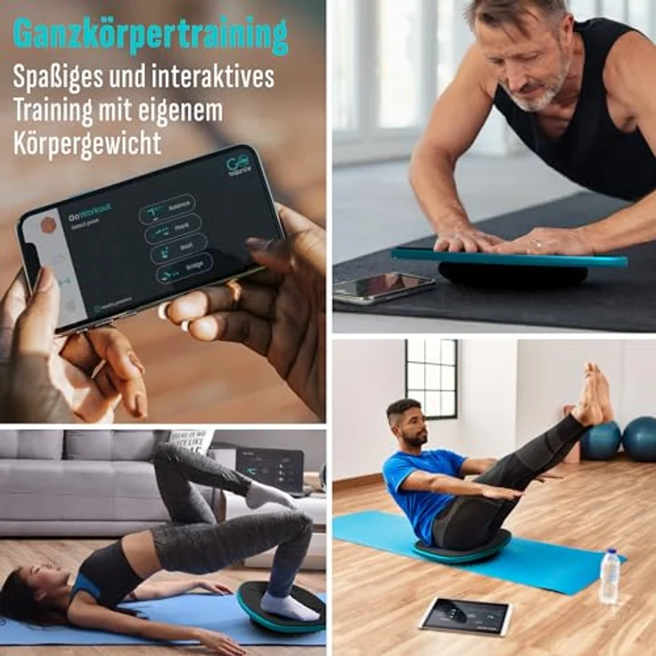 GoCube GoBalance Play & Sport, Interaktives Premium-Balance-Board aus Holz mit Bluetooth-Sensor, 12 Spiele & kostenlose App – Bild 4