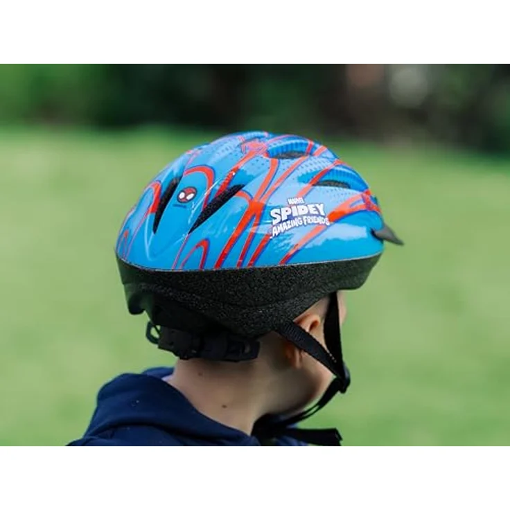 Huffy Marvel Spidey & His Amazing Friends Kinder Fahrradhelm, Blau und Rot, leichtes Design mit verstellbarem Kinnriemen für 3+ Jahre – Bild 3