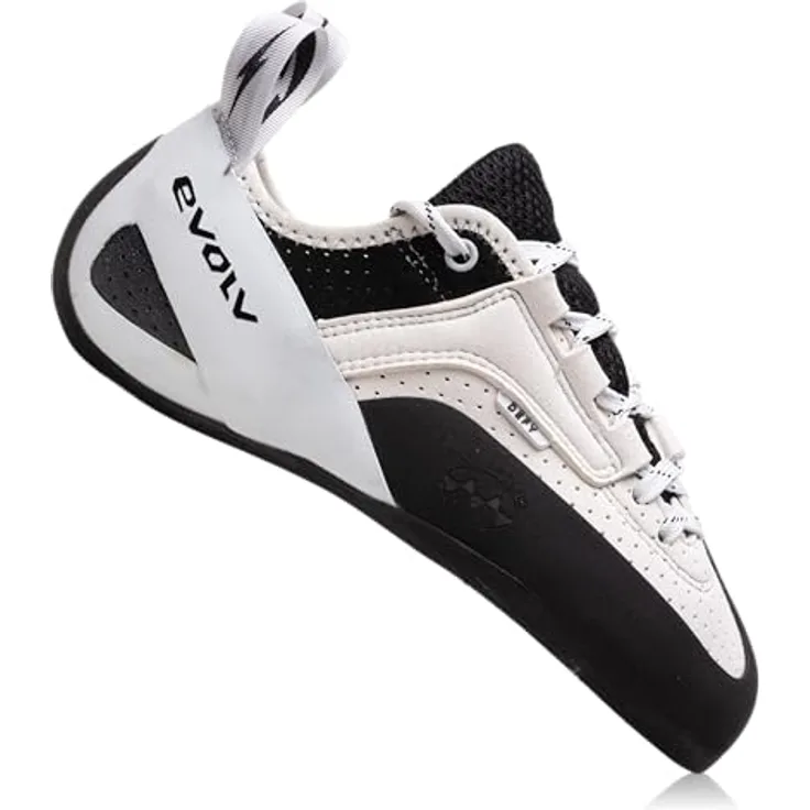 Evolv Defy Lace LV, Unisex Kletterschuhe mit präziser Passform und geteilter Laschenöffnung, Grau, Größe 39.5