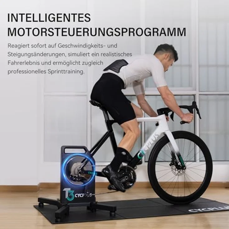 CYCPLUS T3 Fahrradtrainer, präziser Rollentrainer mit 110 Nm Drehmoment und App-Unterstützung für realistisches Indoor-Radfahren – Bild 3