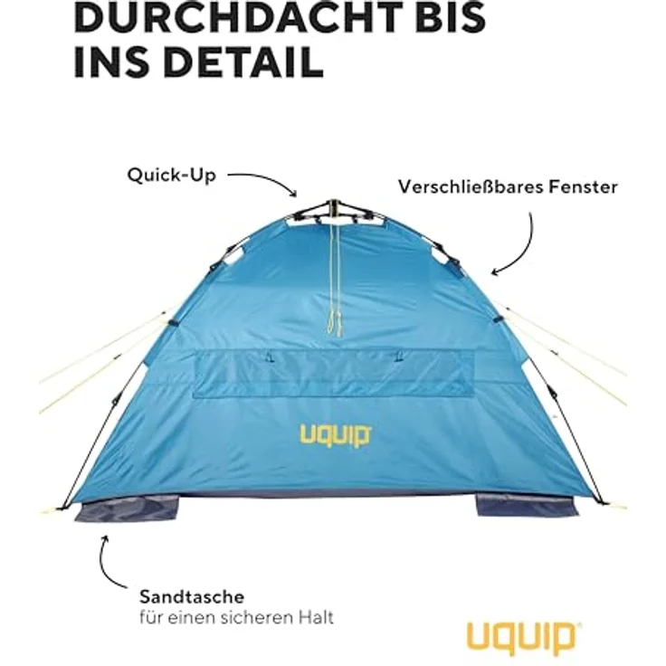 Uquip Buzzy Beach Shell, Strandzelt + Strandmuschel für 3 Personen, 2 kg – Bild 4