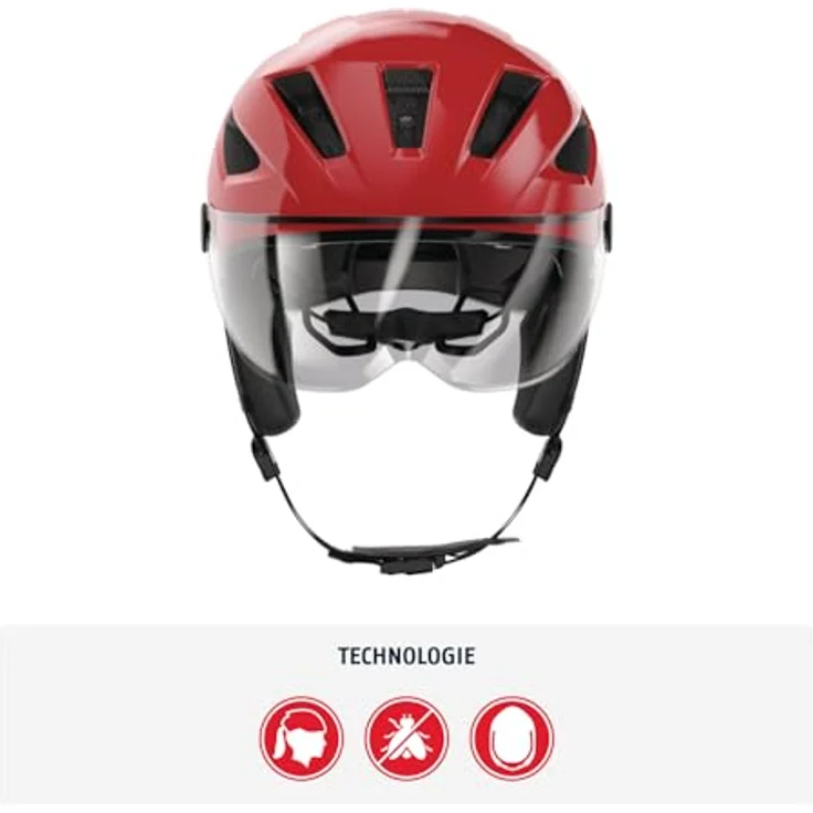 Abus Pedelec 2.0 Ace, Velohelm mit integrierter Regenhaube und aufladbarem Licht, 51 - 55 cm – Bild 2