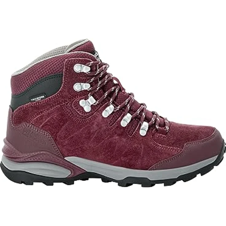 Jack Wolfskin Refugio Texapore Mid Women, Wanderschuhe mit wasserdichter TEXAPORE-Membran, dämpfender EVA-Mittelsohle, Größe 40,5, dark maroon – Bild 1