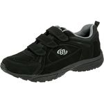 Lico Herren Wanderschuhe, robuste Outdoorschuhe aus Synthetik mit Klettverschluss, Schwarz, Größe 38