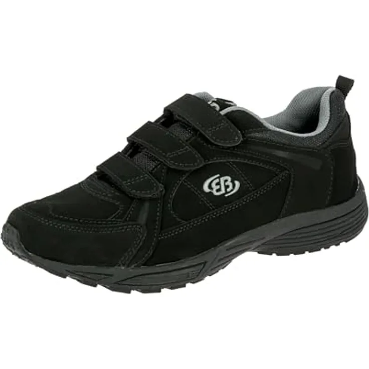 Lico Herren Wanderschuhe, robuste Outdoorschuhe mit Klettverschluss, Schwarz, Größe 43