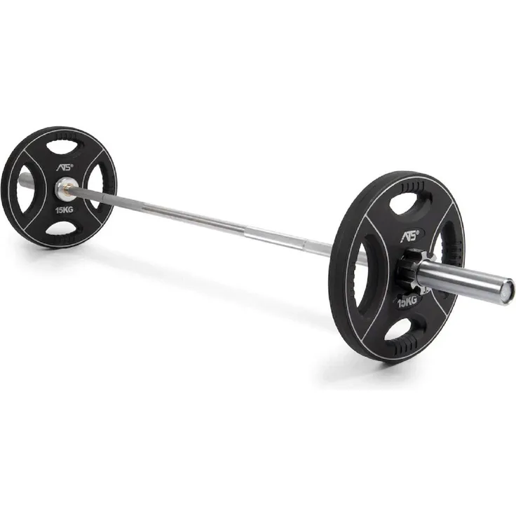 Trendy Sport Sport Fitness Training Gewichtsscheiben (2x 5kg - 25kg) + Trainingsstange 2,2m - Schwarz