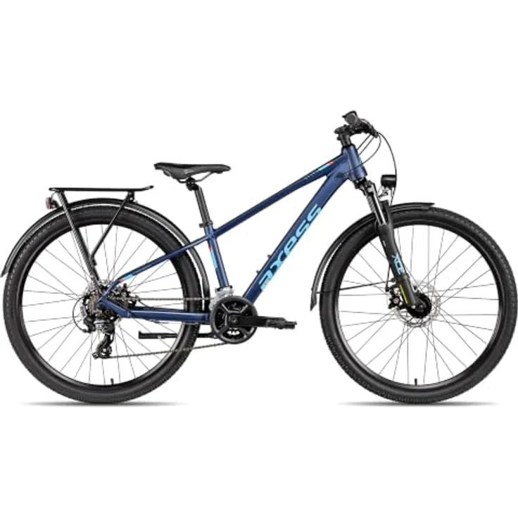 Axess Mountainbike Stipe 26 DX, 14 Gang Shimano Tourney RD-TX801 Kettenschaltung, mechanische Scheibenbremsen, Straßenausstattung, blau – Bild 1