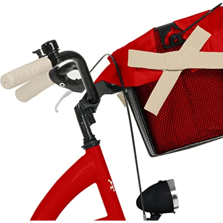 Milordbikes City-Fahrrad, Rot, 46 cm, Metallrahmen, Freizeit- und Sportbike mit Aluminiumfelgen und integriertem Träger – Bild 5