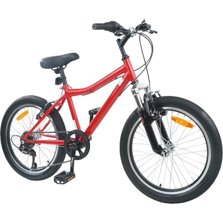 vidaXL Kinderfahrrad 24 Zoll, 6-Gang für 8-12 Jahre, rot, 158 x 53 x 100 cm – Bild 8