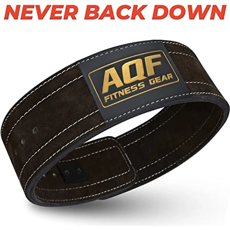 AQF Gewichthebergürtel Lever Schnalle, 4" Breit 10mm Dick Leder Wildlederfutter Kraftraining Gürtel, Lifting Belt, Gewichtsgürtel Für Fitness, Powerlifting, Sport & Deadlift Herren Damen – Bild 5