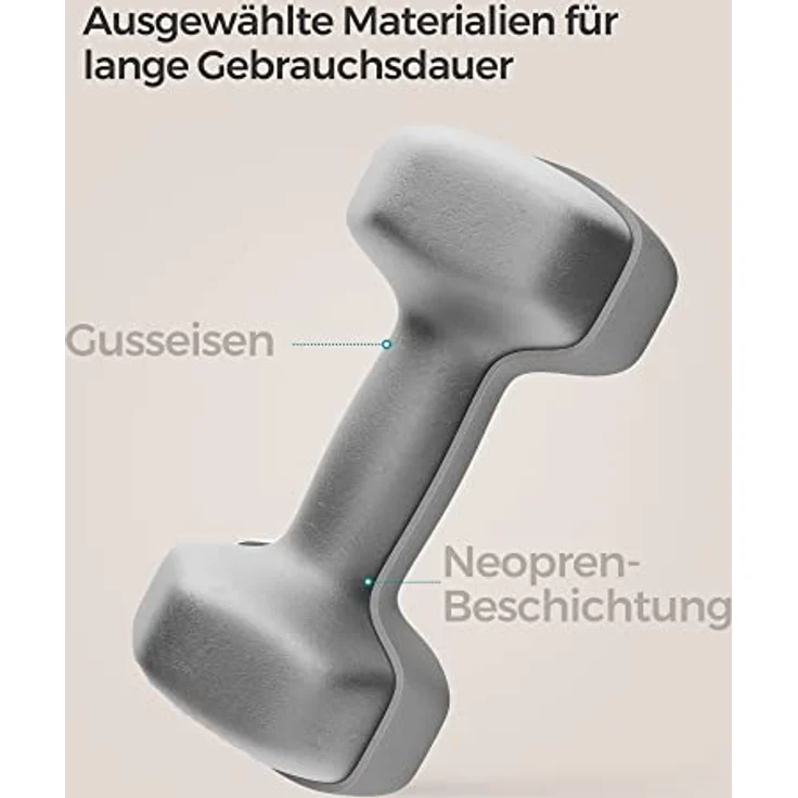 SONGMICS Hanteln, 2er Set, 2 x 5 kg, Hantelset, Kurzhanteln, Hexagon, Neopren-Beschichtung, Krafttraining, Workout, Fitnesstraining, für Zuhause, grau SYL910G01 – Bild 5