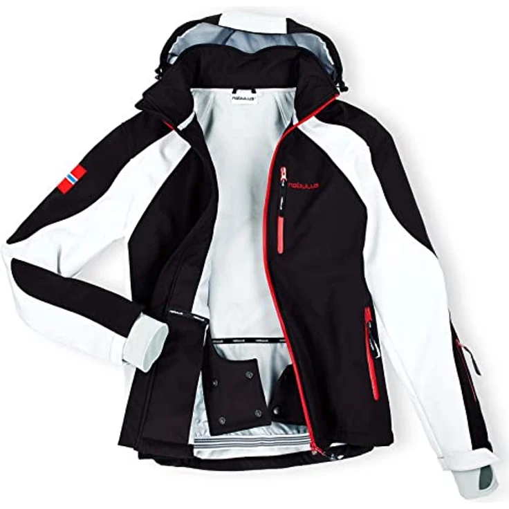 Nebulus Softshell-Skijacke ROCKSHELL, warme und wasserabweisende Herrenjacke mit optimaler Passform, schwarz-weiß, Größe L – Bild 3