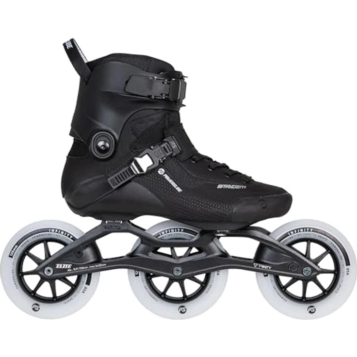 Powerslide Stream Classic 125, Inline-Skates mit TRINITY 3-Punkt-Befestigungssystem und 125mm Rädern, Schwarz, EU 38 – Bild 2