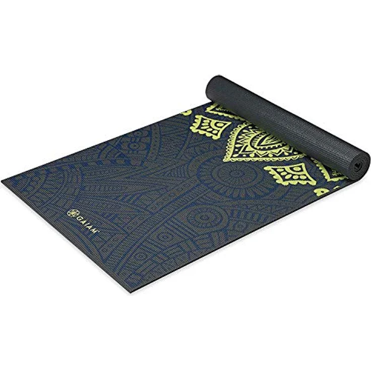 Gaiam Premium Yoga-Matte Sundial Layers, rutschfest und extra dick, 173 x 61 cm, PVC frei von Phthalaten mit gratis Workout-Download – Bild 1