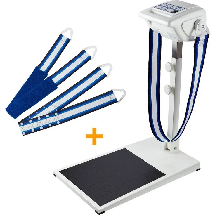 MASPO Bandmassagegerät MASPO Topfit 3000 PROFI Bandmassagegerät inkl. 3 Massagegurten, blau/weiß