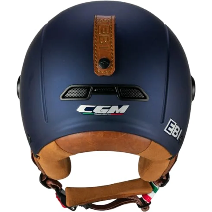 CGM Ebi Skihelm, Unisex, Satinblau, XXL (61 cm), doppelte Zertifizierung CE EN1078/EN1077, abnehmbarer Nackenschutz und Kinnschutz, Belüftungssystem, mikrometrische Schnalle – Bild 4