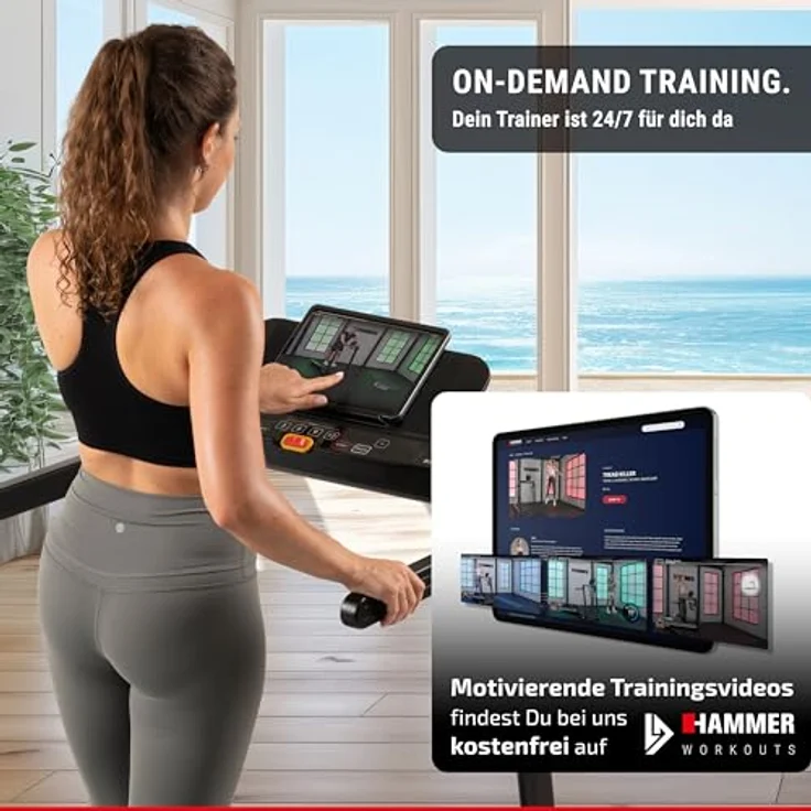 HAMMER Laufband FlyRun 2.0, Klappfunktion, 26 Programme, neigbares LCD-Display, 4,5 PS, 20 km/h – Bild 2