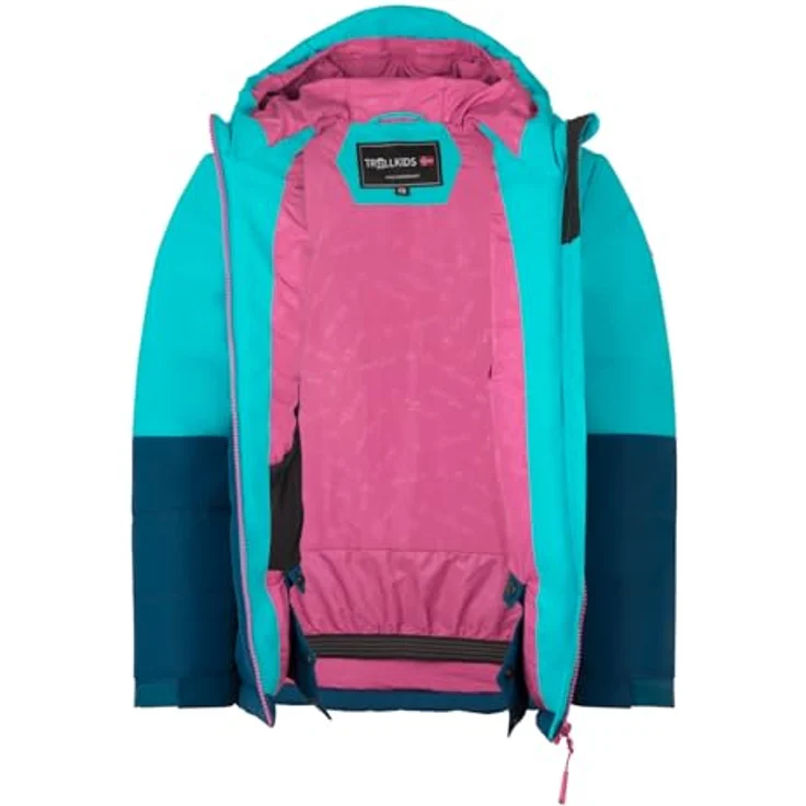 TROLLKIDS Hemsedal Snow Jacket XT, Mädchen Ski-/Snowboardjacke mit 6.000 mm Wassersäule, blau/türkis, Größe 122 – Bild 3